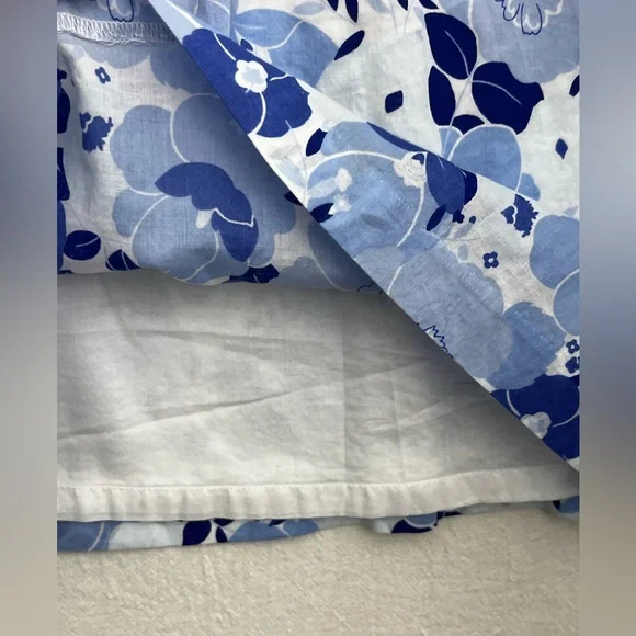 Janie and Jack Indigo Floral Sleeveless Dress 12-18mo Cotton Lined Pleated Front - Picture 4 of 5